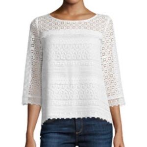 Joie kyndra embroidered lace top